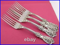 4 Sterling REED & BARTON 7 7/8 Dinner Size Forks FRANCIS I new mark no mono