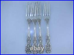4 Sterling REED & BARTON Luncheon Forks FRANCIS I old mark pat 1907 no mono