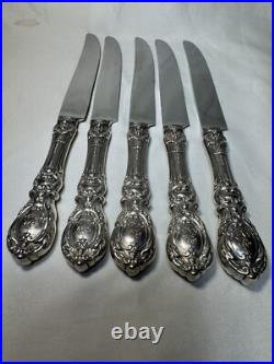 (5) Reed & Barton Beveled 9 5/8 FRANCIS I STERLING SILVER KNIVES withMono