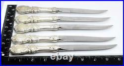 5 pc FRANCIS I REED & BARTON Sterling Handle Steak Knife with Bevel Blade 8 7/8