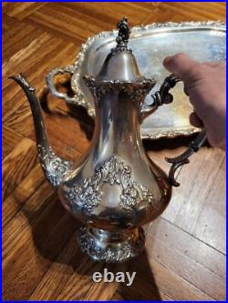 5Pcs- King Francis by Reed & Barton, Silverplate Tea / Coffee Set- READ. READ