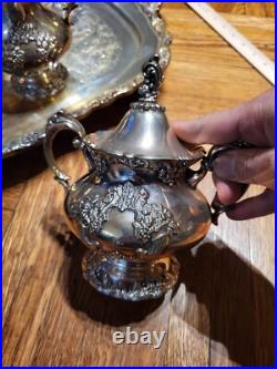 5Pcs- King Francis by Reed & Barton, Silverplate Tea / Coffee Set- READ. READ