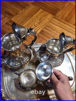 5Pcs- King Francis by Reed & Barton, Silverplate Tea / Coffee Set- READ. READ