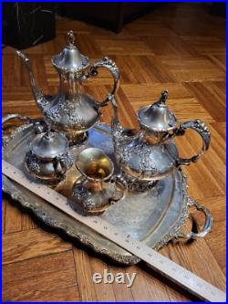 5Pcs- King Francis by Reed & Barton, Silverplate Tea / Coffee Set- READ. READ