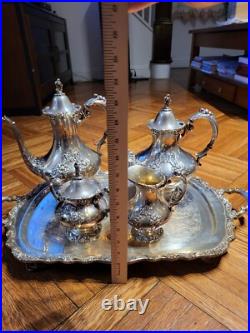 5Pcs- King Francis by Reed & Barton, Silverplate Tea / Coffee Set- READ. READ