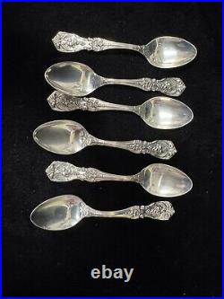 (6) Reed & Barton 4.25'FRANCIS I' Sterling DEMITASSE SPOONS No Mono Multiples