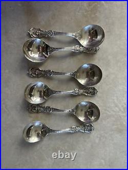 6 Reed & Barton Francis 1 Sterling Silver Cream Soup Spoons 5 1/4