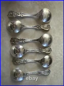 6 Reed & Barton Francis 1 Sterling Silver Cream Soup Spoons 5 1/4