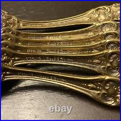 6 Reed & Barton Francis I Teaspoons Gold Plated Sterling Silver Vermeil 1907