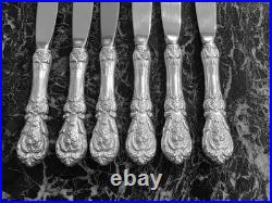 6 Reed & Barton Sterling Silver Francis I 8-7/8 Modern Hollow Knives No Mono