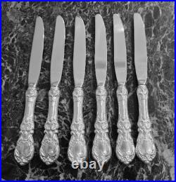 6 Reed & Barton Sterling Silver Francis I 8-7/8 Modern Hollow Knives No Mono