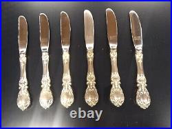 6 Reed and Barton Francis 1st Sterling Silver Handle 6.5 Butter Knives No Mono