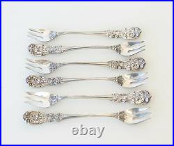 6 Reed and Barton Francis I Pattern Sterling Oyster Forks Set/Lot Flatware