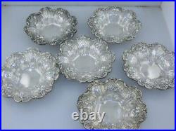 6 Sterling Silver REED & BARTON Nut / Bon Bon Dishes FRANCIS I no mono