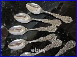6 Tea Spoon Reed&barton With H Heavy Francis I Sterling Silver Flatware Set