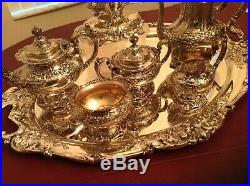 7 Piece Reed & Barton Francis I Sterling Tea Set W Tray And Kettle 396 Troy Oz