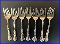 7 Savannah by Reed Barton Sterling Silver Francis Repousse Rose Salad Forks 291g