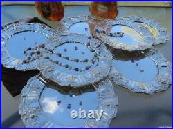 7pc LOT OLD Sterling Silver DINNER PLATES PLATTERS FRANCIS 1 Reed Barton 118+Oz