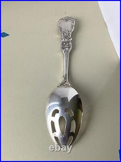 8-3/8 Reed & Barton Francis I Sterling Old H/M Pierced Open Tip Serving Spoon