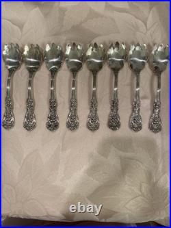8 Reed & Barton Francis I ORIGINAL Ice Cream Forks Sterling No Mono