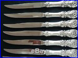 8 Reed & Barton Francis I Sterling Silver 9 Original Steak Knife Bevel Blades