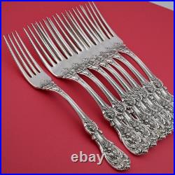 8 Sterling REED & BARTON 7 7/8 Dinner Size Forks FRANCIS I 1907 No Mono