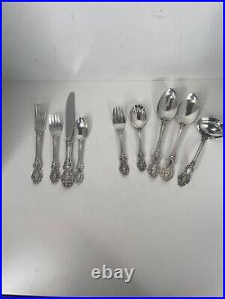 9 Reed & Barton King Francis Flatware Piece Silver plated Forks Spoon serving