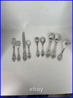 9 Reed & Barton King Francis Flatware Piece Silver plated Forks Spoon serving