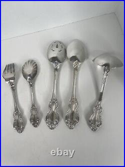 9 Reed & Barton King Francis Flatware Piece Silver plated Forks Spoon serving