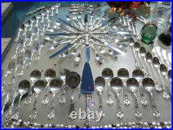 99pc OLD MARKS STERLING SILVER REED BARTON FRANCIS 1 FLATWARE SET SERVERS HEAVY