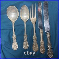 Antique Reed And Barton Francis 1st Five piece Sterling Silver dinner set