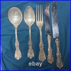 Antique Reed And Barton Francis 1st Five piece Sterling Silver dinner set