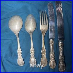Antique Reed And Barton Francis 1st Five piece Sterling Silver dinner set