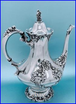 Antique Reed Barton Silver Plate Large King Francis Tea Pot Coffee Pot Hot 1650