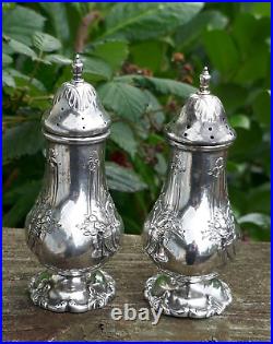 Antique Reed & Barton Sterling Silver Salt & Pepper Shakes In Francis I Pattern