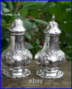 Antique Reed & Barton Sterling Silver Salt & Pepper Shakes In Francis I Pattern