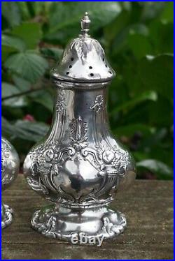 Antique Reed & Barton Sterling Silver Salt & Pepper Shakes In Francis I Pattern