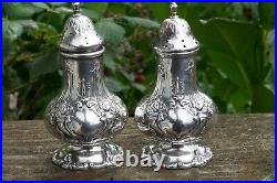 Antique Reed & Barton Sterling Silver Salt & Pepper Shakes In Francis I Pattern