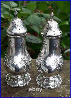 Antique Reed & Barton Sterling Silver Salt & Pepper Shakes In Francis I Pattern