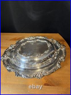 Antq Reed & Barton King Francis 1677 Silverplate 2 Serving Bowls Platters Or Lid