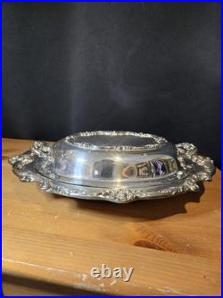 Antq Reed & Barton King Francis 1677 Silverplate 2 Serving Bowls Platters Or Lid
