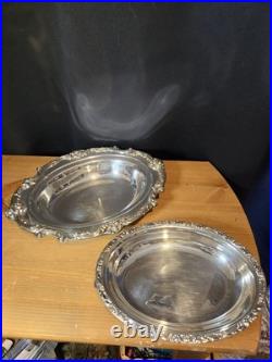 Antq Reed & Barton King Francis 1677 Silverplate 2 Serving Bowls Platters Or Lid