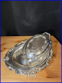 Antq Reed & Barton King Francis 1677 Silverplate 2 Serving Bowls Platters Or Lid