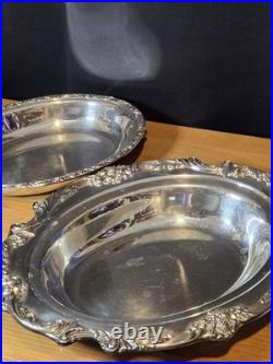 Antq Reed & Barton King Francis 1677 Silverplate 2 Serving Bowls Platters Or Lid