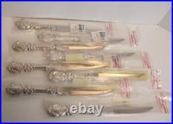 DEADSTOCK Reed & Barton Francis I Sterling Silver Steak Knives Beveled Edge 8 Pc