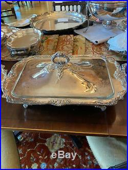Estate Reed & Barton Silver Plate King Francis 1668 Buffet Server Footed withLid