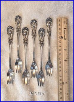 FRANCIS 1 REED & BARTON Sterling Silver set 6 SEAFOOD COCKTAIL FORKS Pat Date