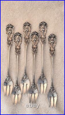 FRANCIS 1 REED & BARTON Sterling Silver set 6 SEAFOOD COCKTAIL FORKS Pat Date