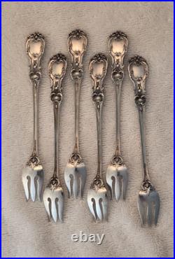 FRANCIS 1 REED & BARTON Sterling Silver set 6 SEAFOOD COCKTAIL FORKS Pat Date