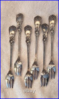FRANCIS 1 REED & BARTON Sterling Silver set 6 SEAFOOD COCKTAIL FORKS Pat Date